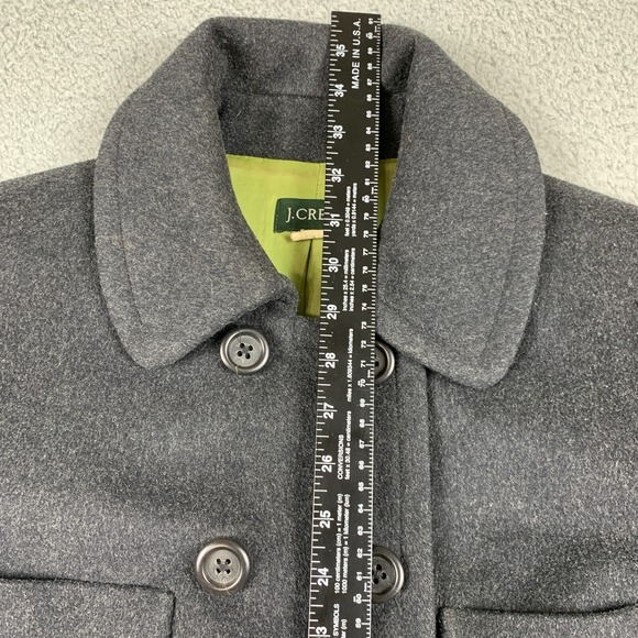 Vintage J Crew Pea Coat Womens 8 Black 100% Wool New York Wealthy Lined Jacket - Picture 8 of 11